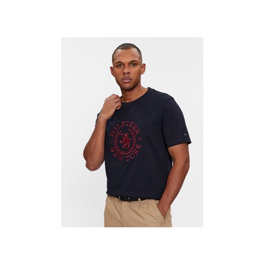 Tommy Hilfiger T-Shirt Big Icon Crest Tee MW0MW33682 Granatowy Regular Fit ze sklepu MODIVO w kategorii T-shirty męskie - zdjęcie 169870944