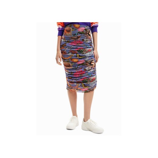 Desigual Spódnica midi Vila 23SWFK11 Kolorowy Slim Fit ze sklepu MODIVO w kategorii Spódnice - zdjęcie 169871262