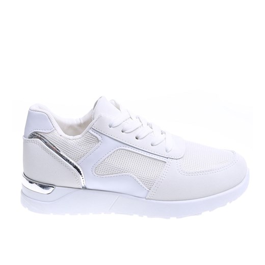 Sznurowane białe buty sportowe damskie /F1-2 15708 T287/ ze sklepu Pantofelek24.pl w kategorii Buty sportowe damskie - zdjęcie 169871533