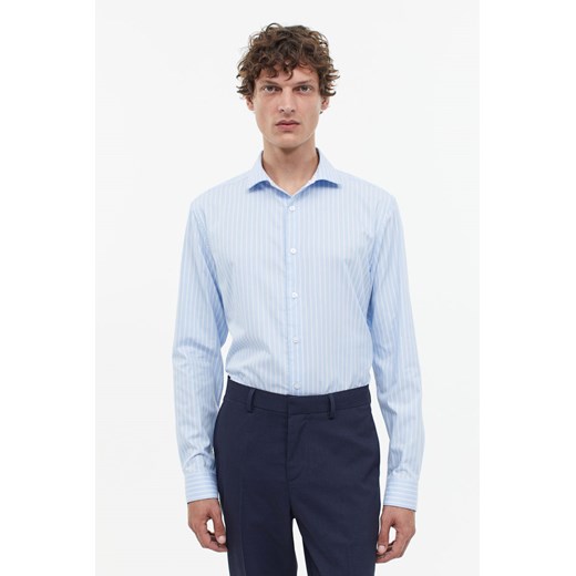 H & M - Koszula z bawełny premium Slim Fit - Niebieski ze sklepu H&M w kategorii Koszule męskie - zdjęcie 169871661