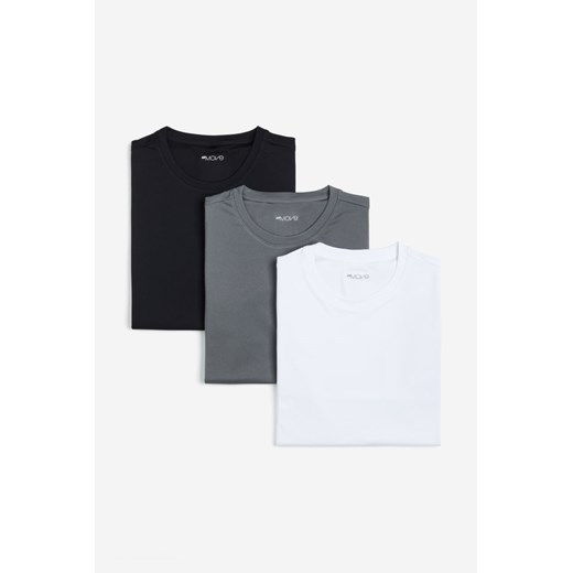 H & M - Sportowy T-shirt DryMove 3-pak - Biały ze sklepu H&M w kategorii T-shirty męskie - zdjęcie 169871682