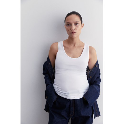 H & M - MAMA Bawełniana koszulka 2-pak - Biały ze sklepu H&M w kategorii Bluzki ciążowe - zdjęcie 169871782