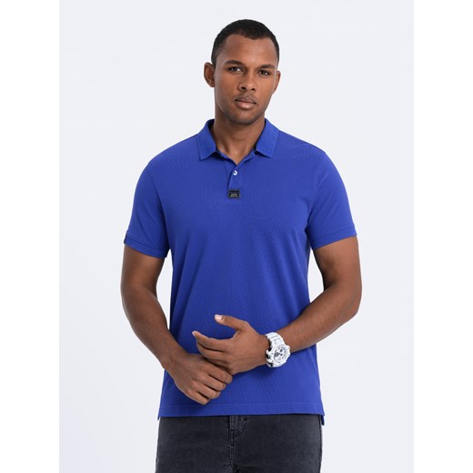 Koszulka męska polo z kołnierzykiem - intensywnie niebieska V9 S1745 ze sklepu ombre w kategorii T-shirty męskie - zdjęcie 169872680