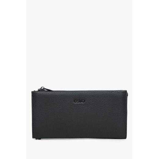Estro: Skórzany czarny portfel męski ze sklepu Estro w kategorii Portfele męskie - zdjęcie 169873942