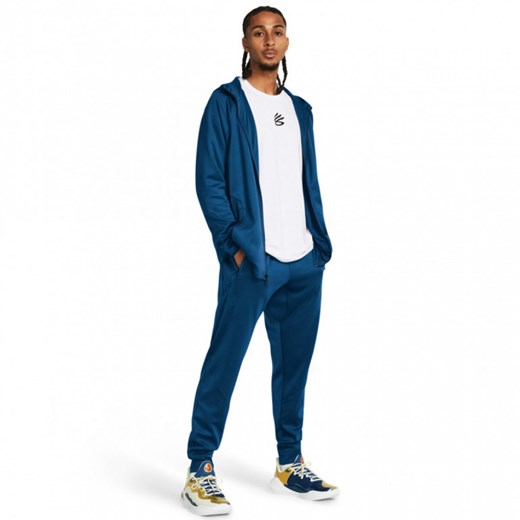 Męskie spodnie treningowe Under Armour Curry Playable Pant - niebieskie ze sklepu Sportstylestory.com w kategorii Spodnie męskie - zdjęcie 169874132