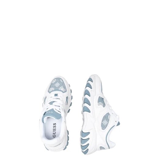 Buty sportowe damskie Guess sneakersy białe na platformie wiązane z tkaniny 