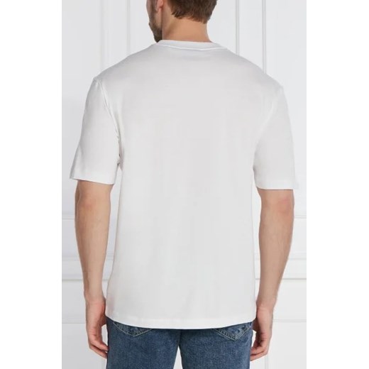 T-shirt męski biały Hugo Blue z krótkim rękawem z napisami