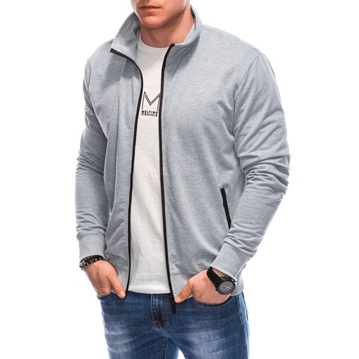 Bluza męska bez kaptura 1650B - szara ze sklepu Edoti w kategorii Bluzy męskie - zdjęcie 169878211