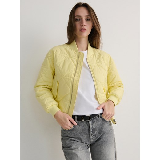 Reserved - Pikowana kurtka z bawełny - jasnożółty ze sklepu Reserved w kategorii Kurtki damskie - zdjęcie 169878773