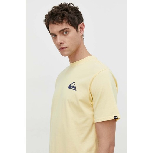 Quiksilver t-shirt bawełniany męski kolor żółty z nadrukiem ze sklepu ANSWEAR.com w kategorii T-shirty męskie - zdjęcie 169880042