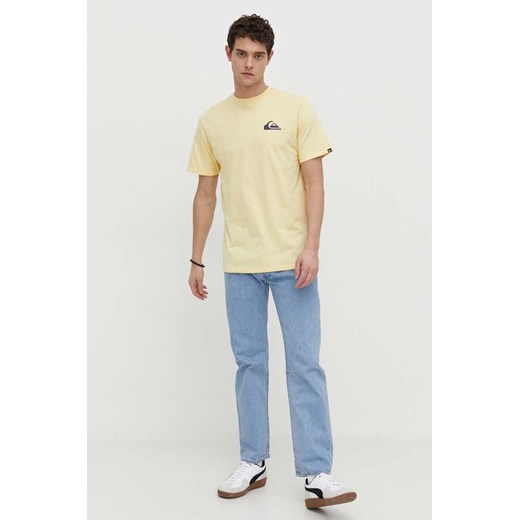 Quiksilver t-shirt bawełniany męski kolor żółty z nadrukiem Quiksilver S ANSWEAR.com