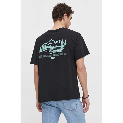 Levi&apos;s t-shirt bawełniany męski kolor czarny z aplikacją XL ANSWEAR.com