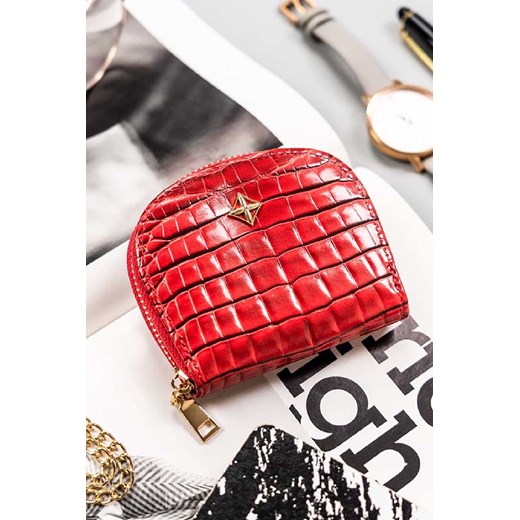 Mała portmonetka czerwona damska na zamek - Milano Design ze sklepu 5.10.15 w kategorii Portfele damskie - zdjęcie 169880112