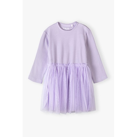 Fioletowa sukienka dla niemowlaka - długi rękaw - 5.10.15. ze sklepu 5.10.15 w kategorii Sukienki niemowlęce - zdjęcie 169880244