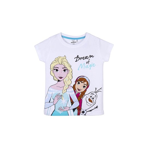 Biała koszulka dziewczęca Frozen ze sklepu 5.10.15 w kategorii Bluzki dziewczęce - zdjęcie 169880490