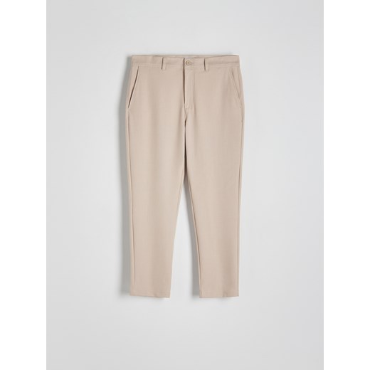 Reserved - Spodnie chino slim fit - beżowy Reserved S Reserved