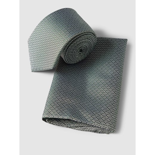 Krawat i poszetka z jedwabiu w zestawie ze sklepu Peek&Cloppenburg  w kategorii Krawaty - zdjęcie 169882421