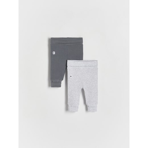 Reserved - Strukturalne spodnie 2 pack - jasnoszary ze sklepu Reserved w kategorii Spodnie i półśpiochy - zdjęcie 169883362