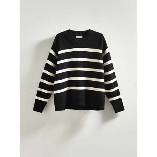 Reserved - Sweter w paski - czarny ze sklepu Reserved w kategorii Swetry damskie - zdjęcie 169883450