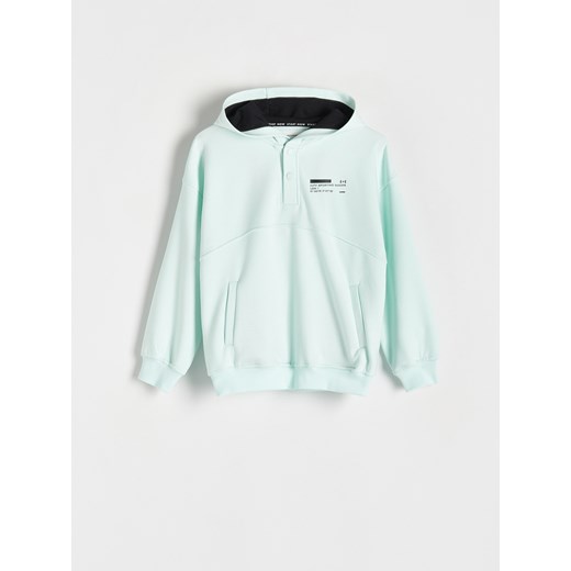 Reserved - Bluza oversize z kapturem - jasnozielony ze sklepu Reserved w kategorii Bluzy chłopięce - zdjęcie 169883510