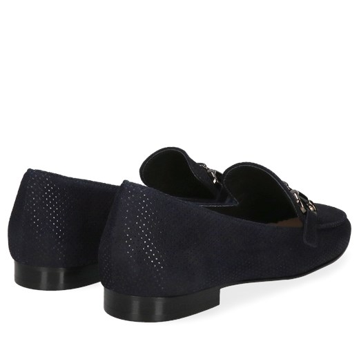 Damskie, granatowe loafersy ze skóry zamszowej, Conhpol Relax, RE2759-02 41 Konopka Shoes