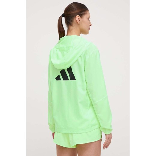 Kurtka damska Adidas Performance casual zielona na jesień 