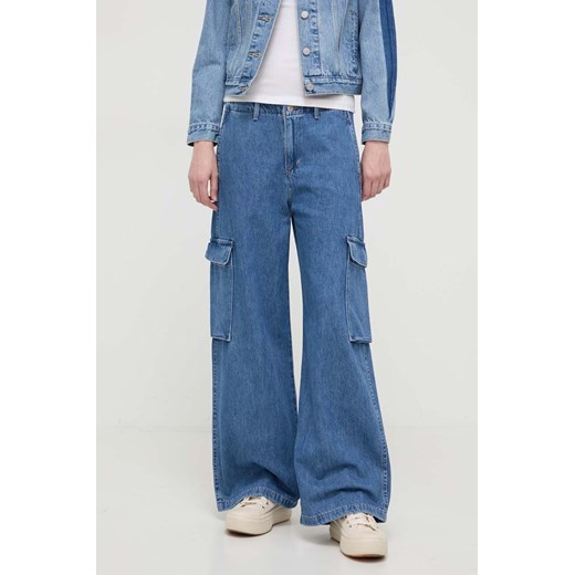 Levi&apos;s jeansy BAGGY CARGO DENIM damskie kolor niebieski ze sklepu ANSWEAR.com w kategorii Jeansy damskie - zdjęcie 169887414