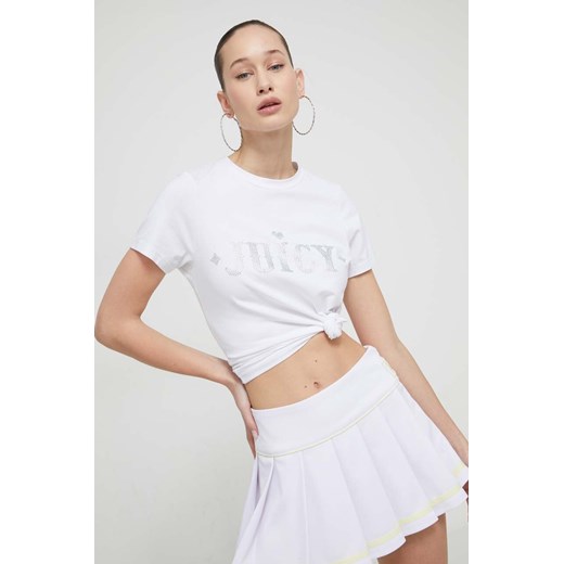 Juicy Couture t-shirt damski kolor biały ze sklepu ANSWEAR.com w kategorii Bluzki damskie - zdjęcie 169887552