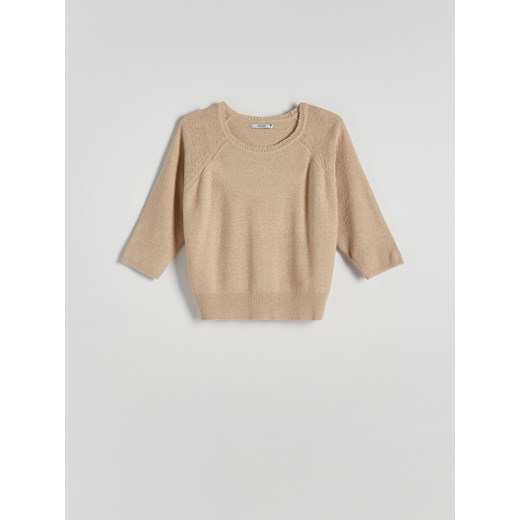 Reserved - Gładki sweter - beżowy Reserved XL Reserved