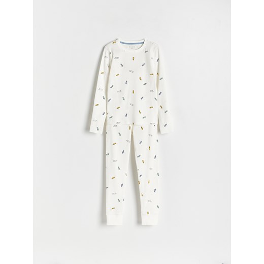 Reserved - Dwuczęściowa piżama z nadrukiem - złamana biel ze sklepu Reserved w kategorii Piżamy dziecięce - zdjęcie 169888192