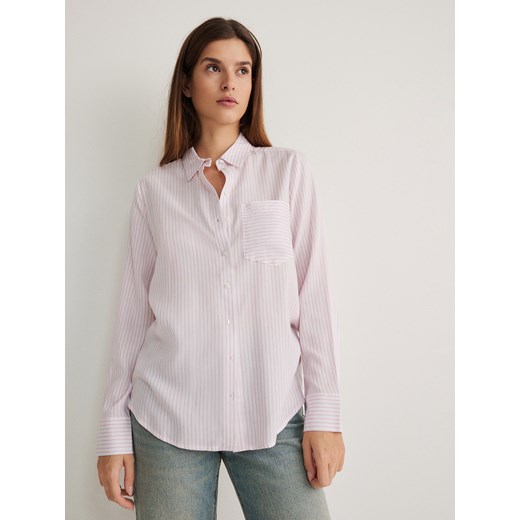 Reserved - Koszula w paski - różowy ze sklepu Reserved w kategorii Koszule damskie - zdjęcie 169888381