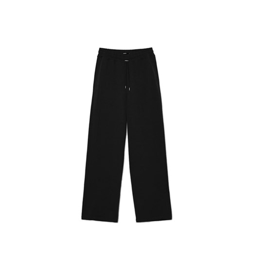 Cropp - Czarne dresowe spodnie wide leg - czarny ze sklepu Cropp w kategorii Spodnie damskie - zdjęcie 169890940