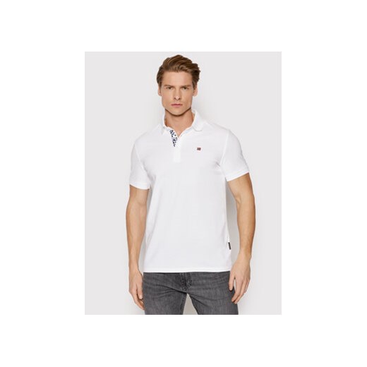 Napapijri Polo Eolanos 3 NP0A4GB3 Biały Regular Fit ze sklepu MODIVO w kategorii T-shirty męskie - zdjęcie 169895782