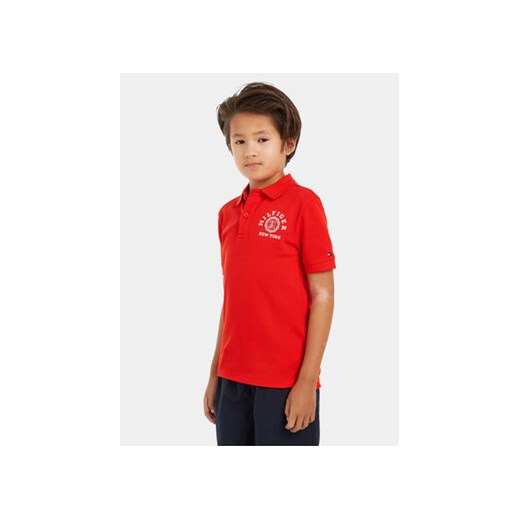 Tommy Hilfiger Polo Monotype KB0KB08801 Czerwony Regular Fit ze sklepu MODIVO w kategorii T-shirty chłopięce - zdjęcie 169896273