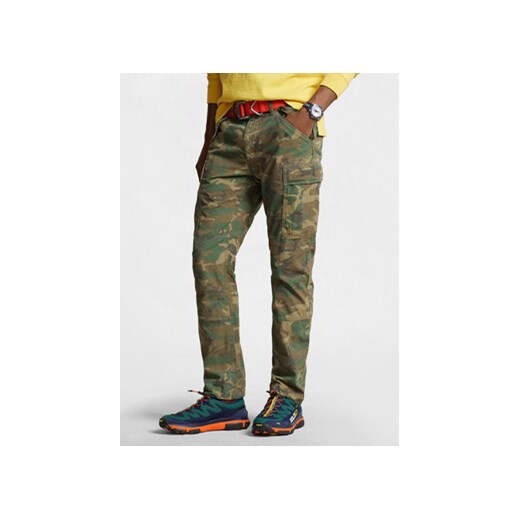 Polo Ralph Lauren Spodnie materiałowe 710932311001 Zielony Slim Fit ze sklepu MODIVO w kategorii Spodnie męskie - zdjęcie 169896494