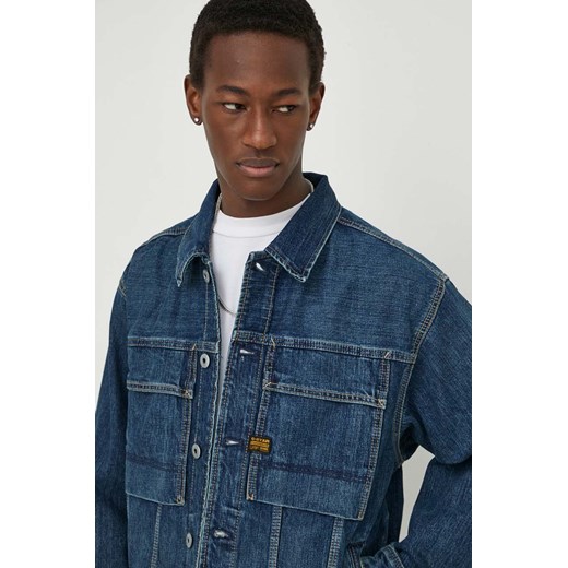 G-Star Raw kurtka jeansowa męska kolor granatowy przejściowa ze sklepu ANSWEAR.com w kategorii Kurtki męskie - zdjęcie 169904154