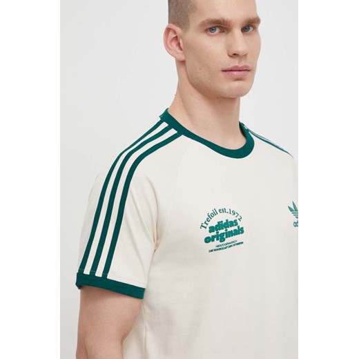 adidas Originals t-shirt bawełniany męski kolor beżowy z nadrukiem M ANSWEAR.com