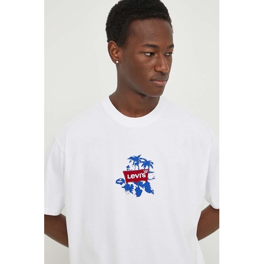 Levi&apos;s t-shirt bawełniany męski kolor biały z aplikacją ze sklepu ANSWEAR.com w kategorii T-shirty męskie - zdjęcie 169904454