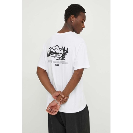 Levi&apos;s t-shirt bawełniany męski kolor biały z aplikacją ze sklepu ANSWEAR.com w kategorii T-shirty męskie - zdjęcie 169904464