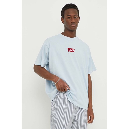 Levi&apos;s t-shirt bawełniany męski kolor niebieski z aplikacją ze sklepu ANSWEAR.com w kategorii T-shirty męskie - zdjęcie 169904484