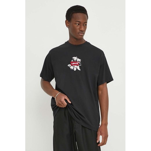 Levi&apos;s t-shirt bawełniany męski kolor czarny z aplikacją ze sklepu ANSWEAR.com w kategorii T-shirty męskie - zdjęcie 169904511
