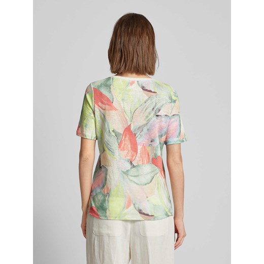 T-shirt lniany z kwiatowym nadrukiem na całej powierzchni model ‘Esra’ Toni Dress 42 Peek&Cloppenburg 