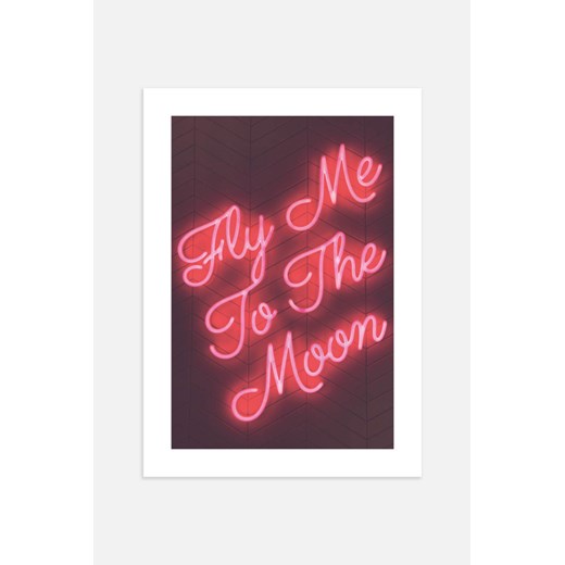 H & M - Fly Me Neon Plakat - Czerwony ze sklepu H&M w kategorii Plakaty - zdjęcie 169907560