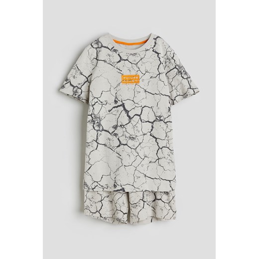 H & M - Piżama z bawełnianego dżerseju - Brązowy ze sklepu H&M w kategorii Piżamy dziecięce - zdjęcie 169907623