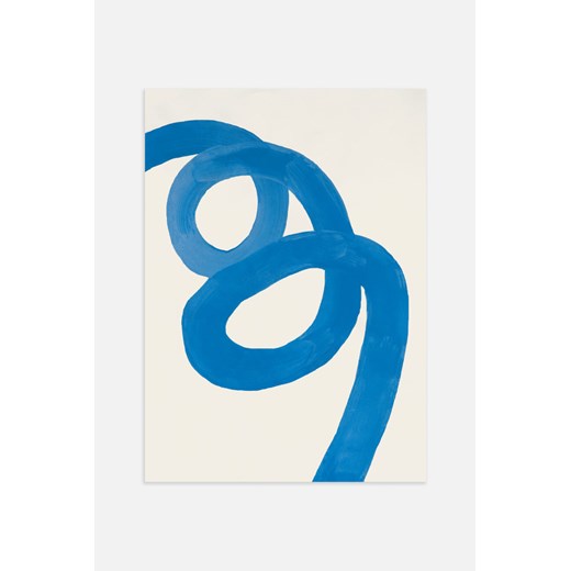 H & M - Blue Curl Plakat - Niebieski H & M 50x70 H&M