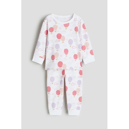 H & M - Bawełniana piżama z nadrukiem - Różowy ze sklepu H&M w kategorii Piżamy dziecięce - zdjęcie 169908220