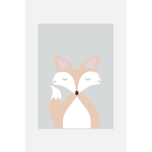 H & M - Sleeping Fox Plakat - Brązowy ze sklepu H&M w kategorii Plakaty - zdjęcie 169908591