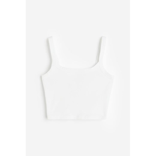 H & M - Krótki top na ramiączkach - Biały H & M XS H&M
