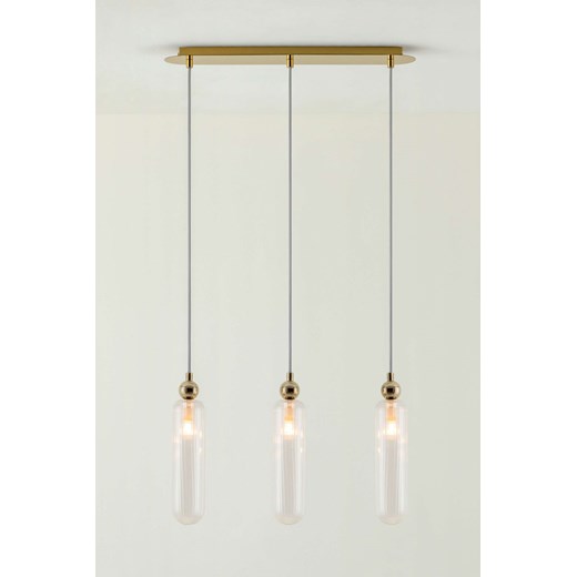 H & M - Potrójna lampa sufitowa z prążkowanego szkła - Złoty H & M One Size H&M