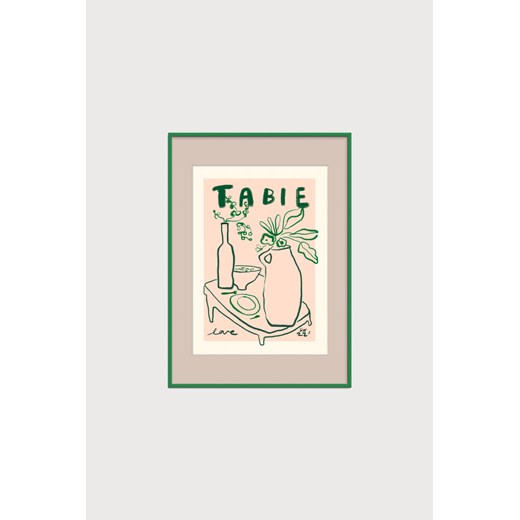 H & M - Das Rotes Rabbit - Table Love (framed) - Zielony ze sklepu H&M w kategorii Dekoracje ścienne - zdjęcie 169909291